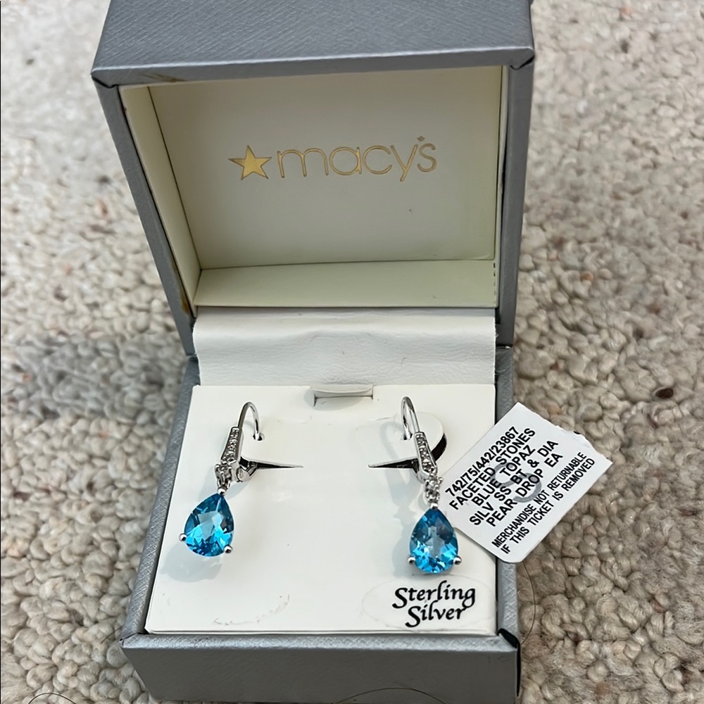 Sterling Silver Topaz Earrings